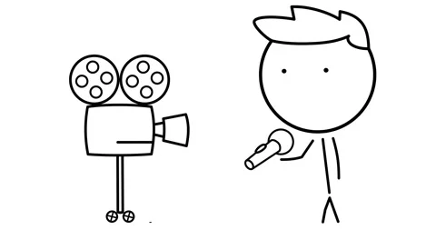 Boy speaking into a microphone Stock Footage 301458614