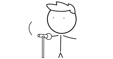 Boy speaks into a microphone 動画素材 301192813