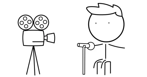 Boy speaks into a microphone Stock Footage 301865190