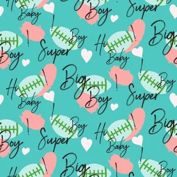 Boy sport seamless vector pattern. Stock Illustration