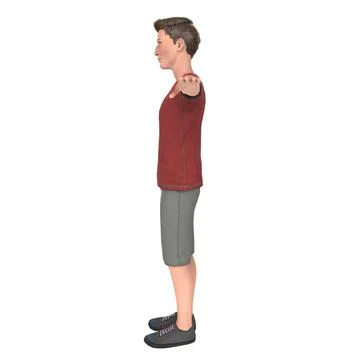 Boy is standing 3d rendering Stock Illustration