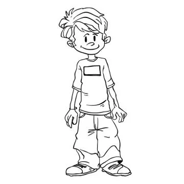 Boy standing black Stock Illustration