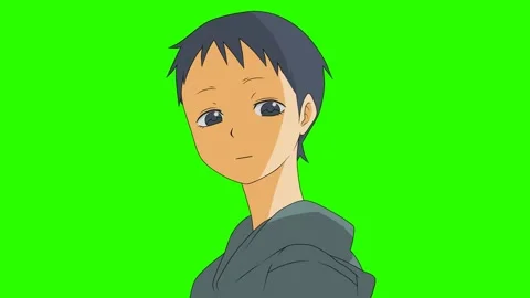 The boy is standing half-faced, looking to his left side, and speaking, he Stock Footage 285950937