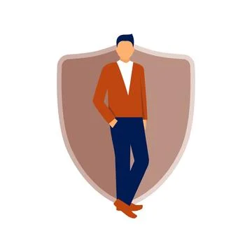 The boy is standing.. 스톡 일러스트