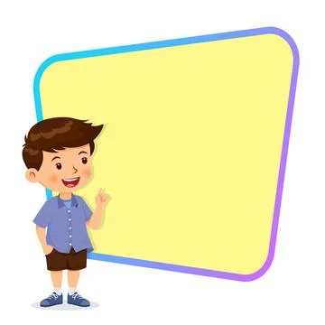 Boy standing present with space for your text Stock Illustration