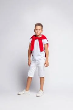 The boy stands at full height Stock Photos