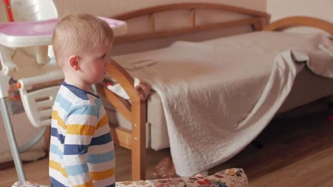 Boy Staring At TV Stock Footage 151805373