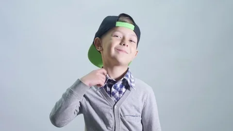 The boy straightens the collar Stock Footage 76608065