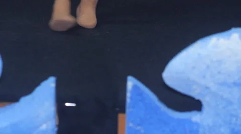 Boy string puppet in the show Stock Footage 41297319