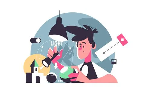 Boy study in online school Illustrazione stock