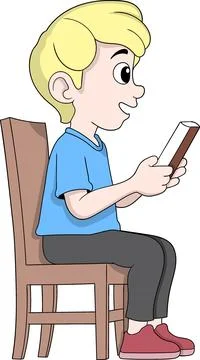 Boy Studying and Preparing for School Exam Stock Illustration