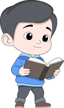 Boy Studying and Preparing for School Exam Stock Illustration