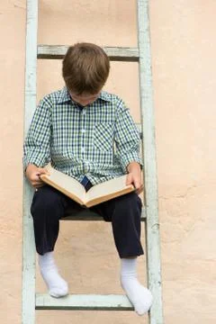 Boy studying book Stock Photos
