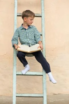 Boy studying book Stock Photos