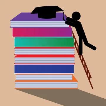 ?Boy studying hard to achieve Stock Illustration