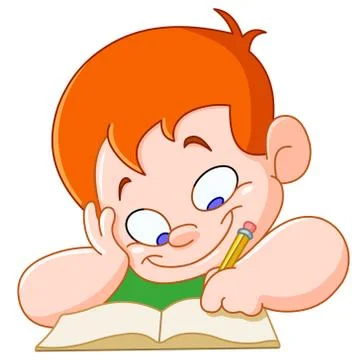 Boy studying Stock Illustration
