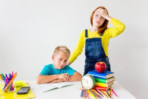 Boy is studying Stock Photos