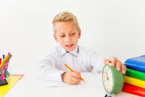 Boy is studying Stock Photos