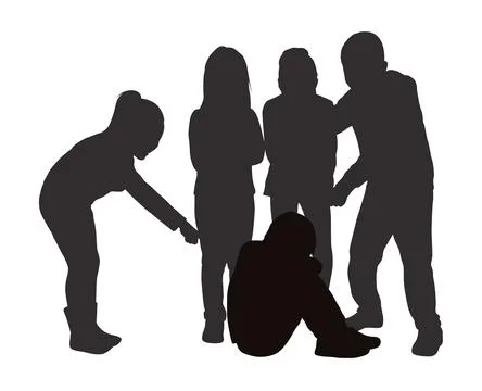 Boy suffering of classmate mockery Stock Illustration