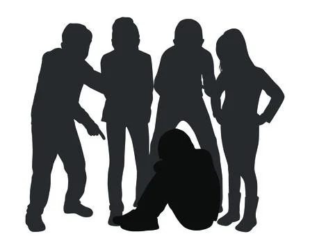 Boy suffering of classmate mockery Stock Illustration