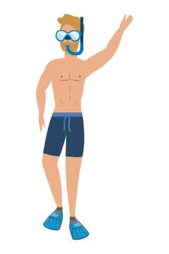 Boy with summer swimwear design Stock Illustration