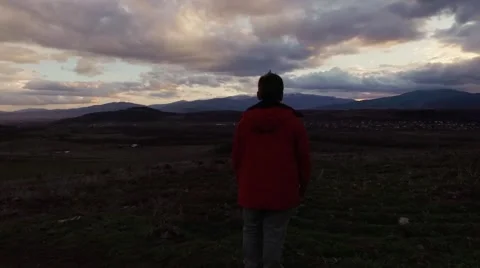 Boy at sunset Stock Footage 61429431