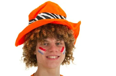 Boy is supporting the dutch Stock Photos