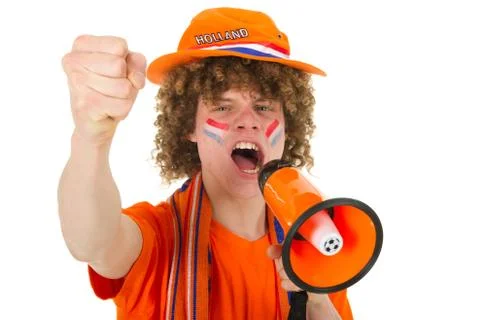 Boy is supporting the dutch Stock Photos