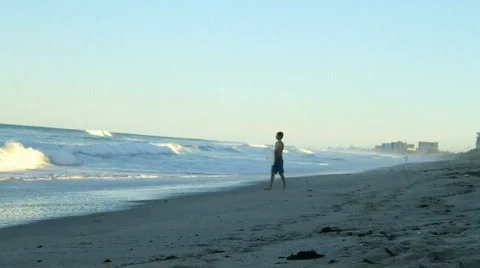 Boy at Surf Stock Footage 610842