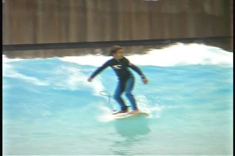 Boy surfing Stock Footage 329625