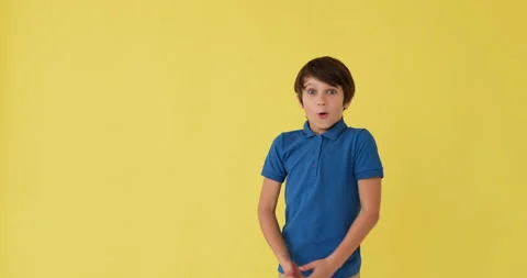 Boy surprised on sighting something interesting Video stock 145235912