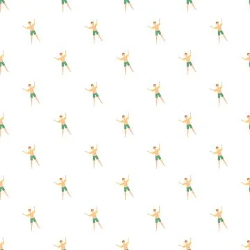 Boy swimming with arm floaties seamless pattern Stock Illustration