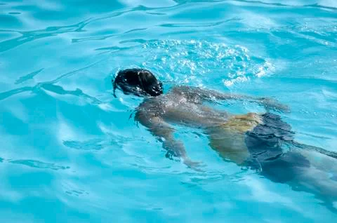 Boy swimming Foto stock