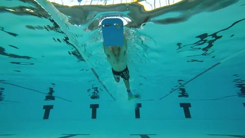 Boy swimming in the pool Video stock 196807715