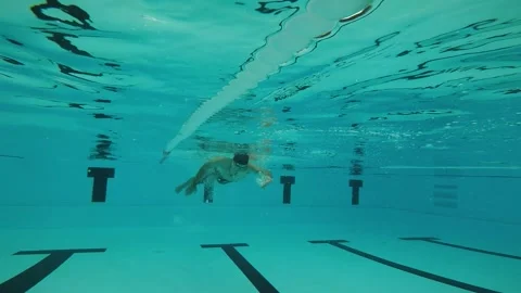 Boy swimming in the pool Video stock 196807767