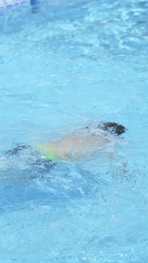 Boy in the swimming pool.  Stock Footage 300791750