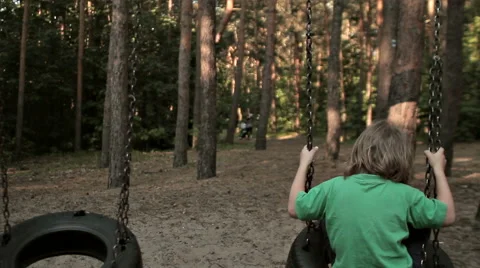 BOY ON THE SWING Stock Footage 68755757