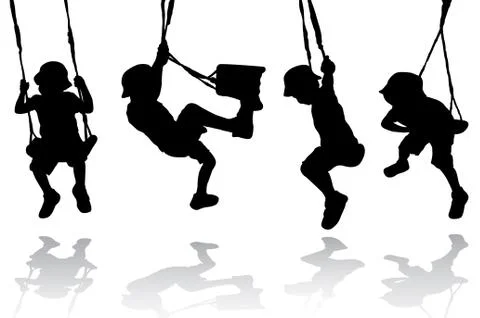Boy on the swing Stock Illustration