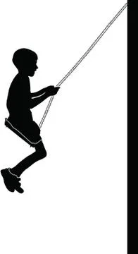 Boy swinging on a swing Stock Illustration