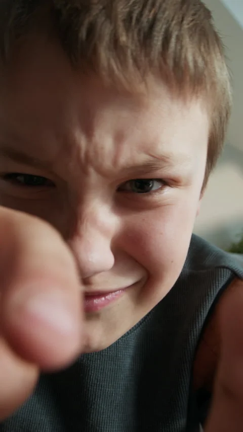Boy Swiping Screen Close Up Stock Footage 335476598