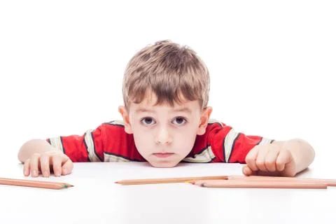 Boy at table Stock Photos