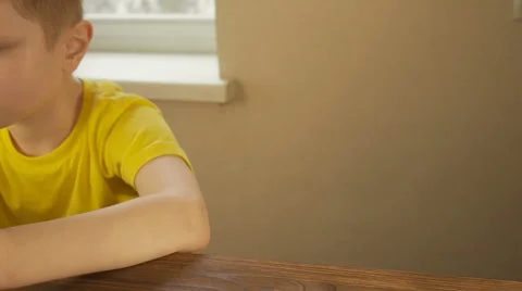 Boy with tablet computer, close view. Dolly shot Stock Footage 62465335