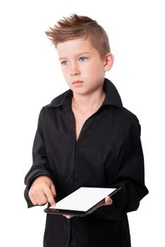 Boy with tablet. Stock Photos