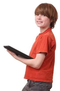 Boy with tablet Stock Photos