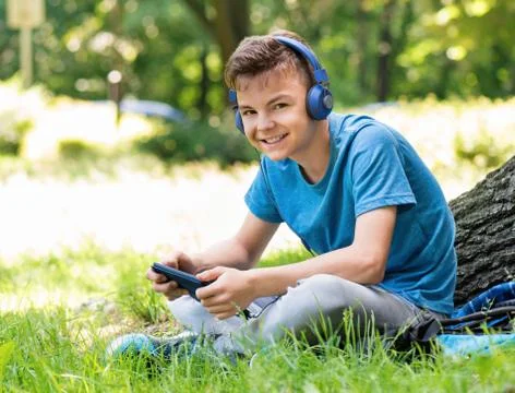 Boy with tablet Stock Photos