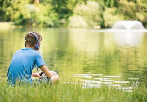 Boy with tablet Stock Photos