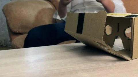 Boy takes points VR Stock Footage 67534201