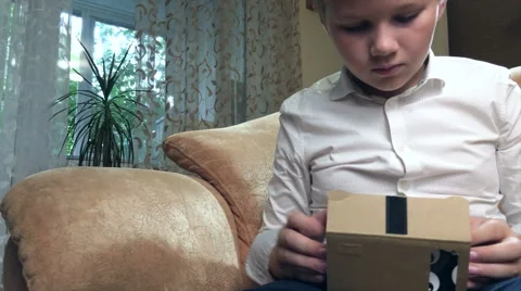 Boy takes points VR Stock Footage 67535197