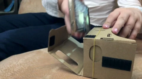 Boy takes points VR Stock Footage 67535814