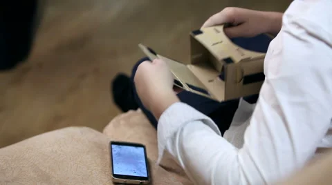 Boy takes points VR Stock Footage 67580831